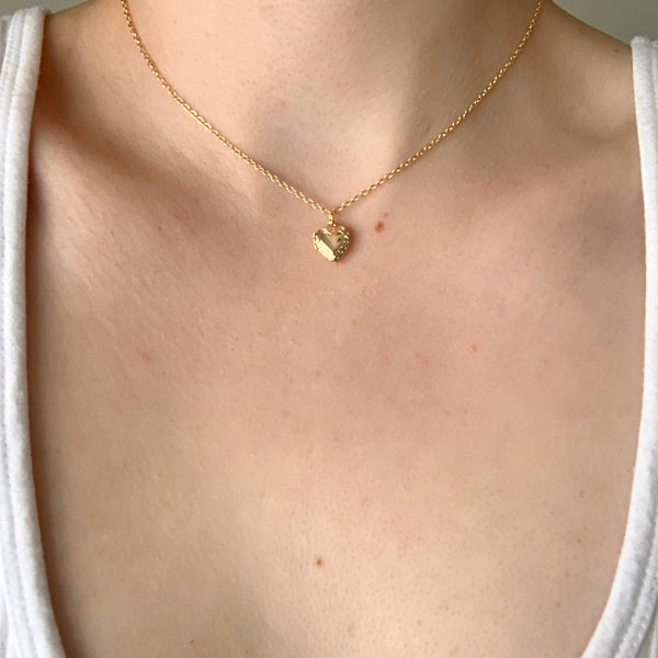 Gold Heart Locket Necklace