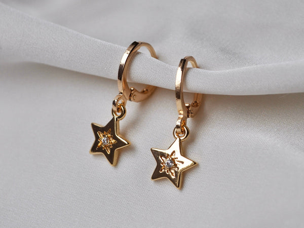 Gold Diamanté Star Huggies