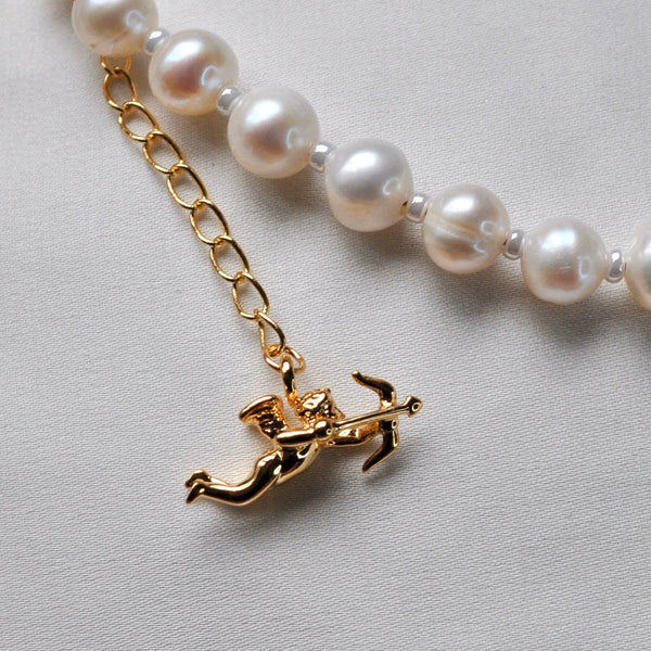 Gold Angel Pearl Bracelet