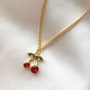 Gold Cherry Necklace