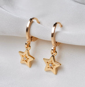 Gold Diamanté Star Huggies