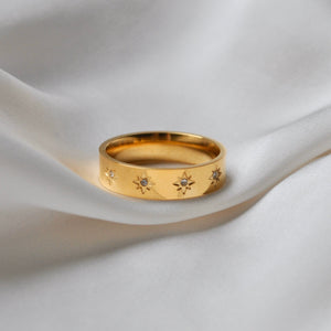 Gold Star Band Ring