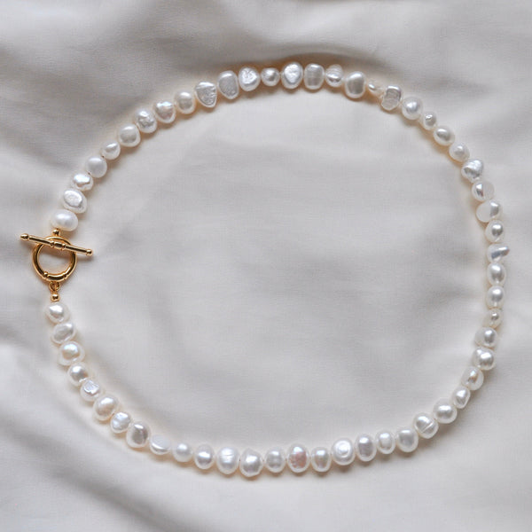 Oblong Pearl Necklace