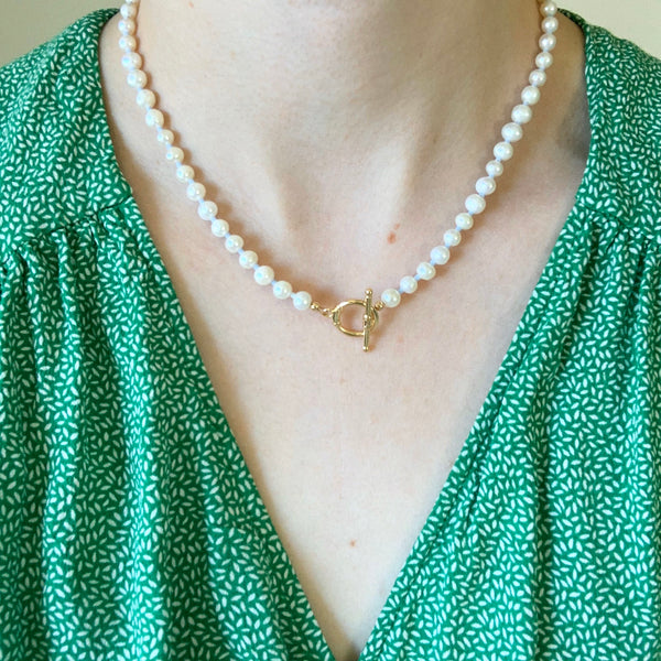 Pearl Blue Bead Necklace