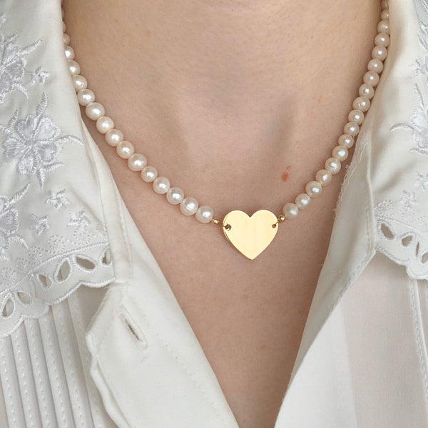 Heart Pearl Necklace