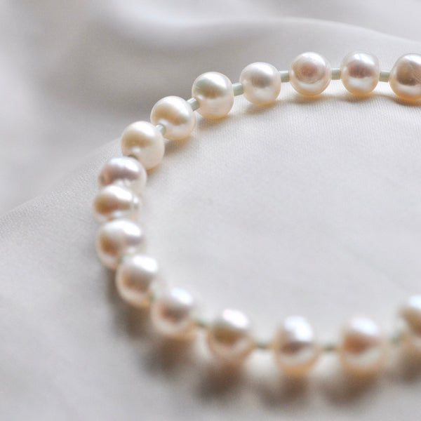 Pearl and Mint Bead Bracelet