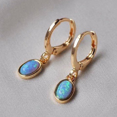 Light Blue Opal Huggies